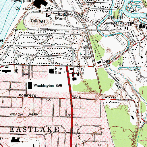 Topographic Map of Eastlake Police Department, OH