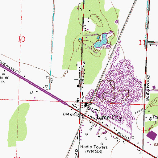 Topographic Map of Perrysburg Township Police Department, OH