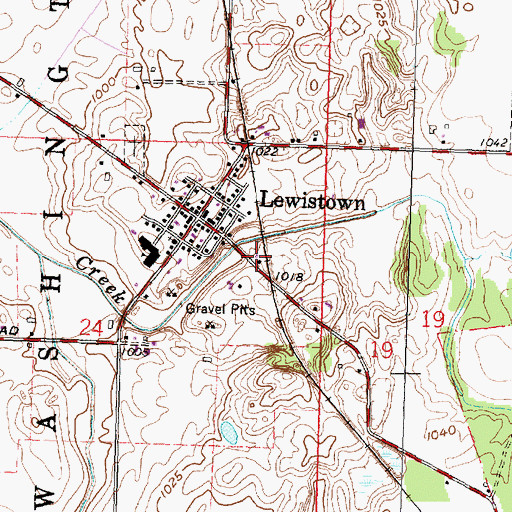 Topographic Map of Washington Township Police Department, OH