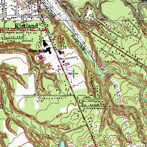 Topographic Map of Kirtland Police Department, OH
