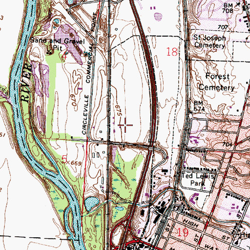 Topographic Map of Pickaway County Sheriff's Office, OH