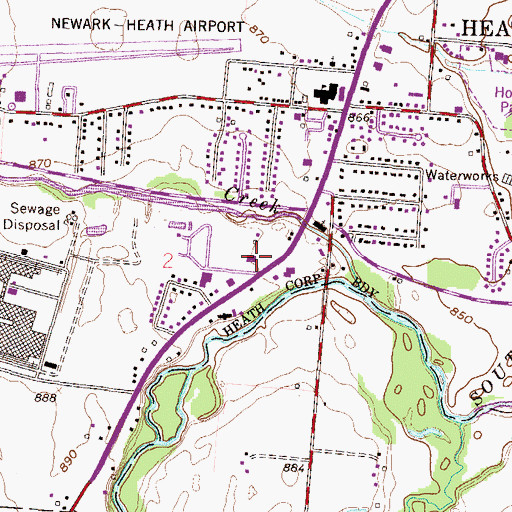 Topographic Map of Heath Police Department, OH