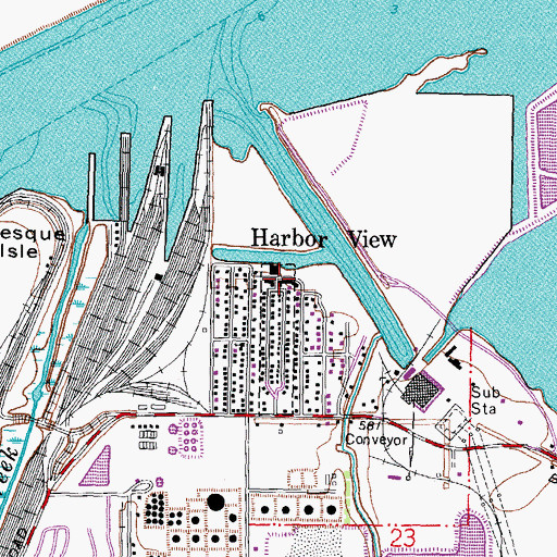 Topographic Map of Harbor View Police Department, OH