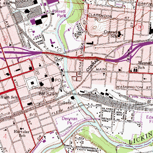 Topographic Map of Licking County Sheriff's Office, OH