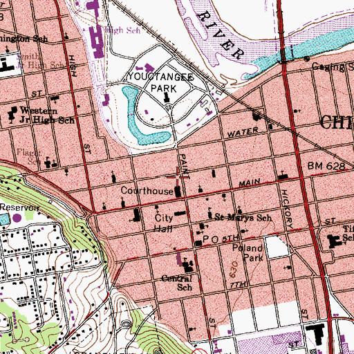 Topographic Map of Ross County Sheriff's Office, OH