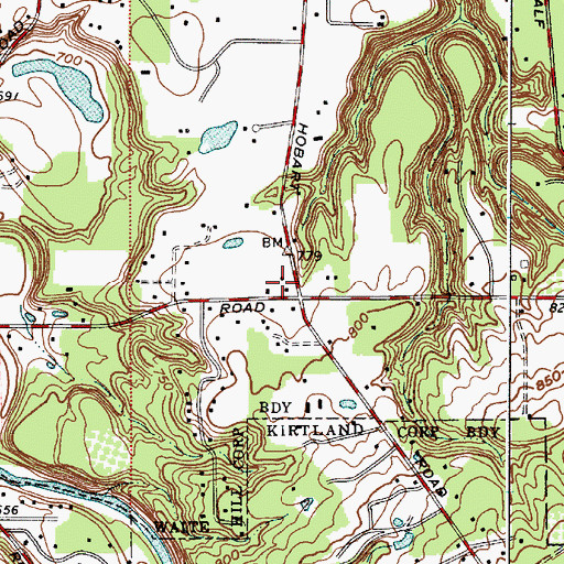 Topographic Map of Waite Hill Police Department, OH