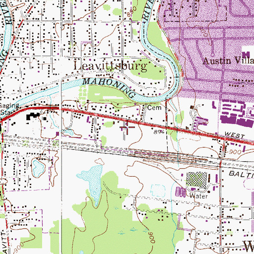 Topographic Map of Warren Township Police Department, OH