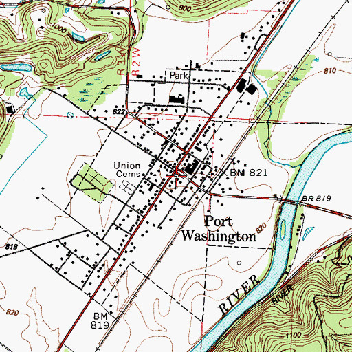 Topographic Map of Port Washington Police Department, OH