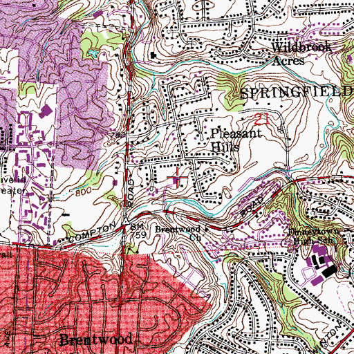 Topographic Map of Springfield Township Police Department, OH