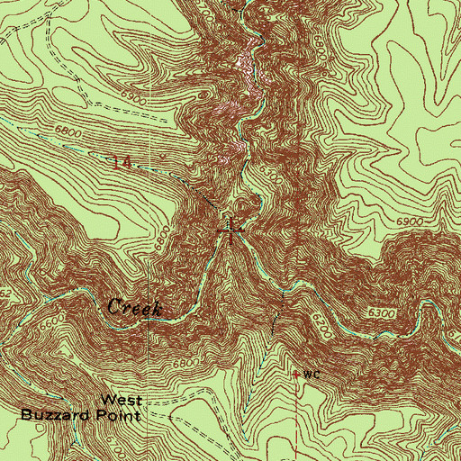 Topographic Map of Casner Cabin Draw, AZ