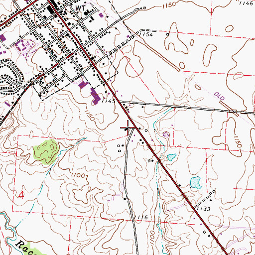 Topographic Map of Johnstown Police Department, OH