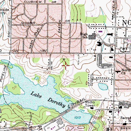 Topographic Map of Norton Police Department, OH