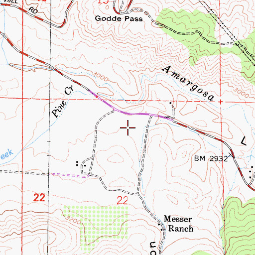 Topographic Map of Ritter Canyon, CA