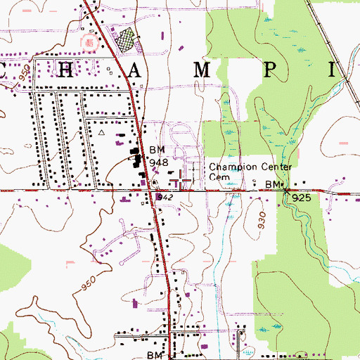 Topographic Map of Champion Police Department, OH