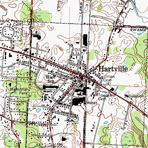 Topographic Map of Hartville Police Department, OH