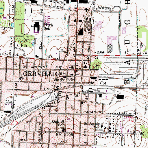 Topographic Map of Orrville Police Department, OH