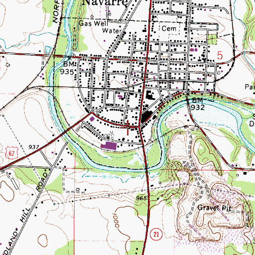 Topographic Map of Navarre Police Department, OH