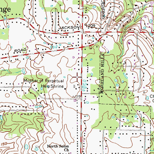 Topographic Map of Orange Village Police Department, OH