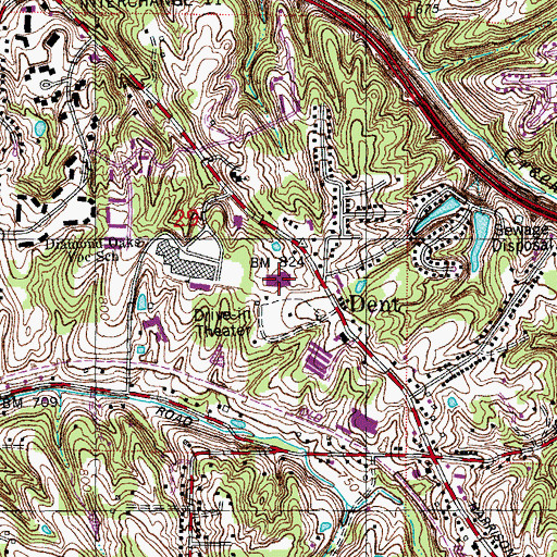 Topographic Map of Green Township Police Department, OH