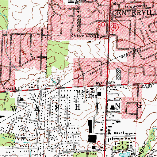 Topographic Map of Centerville Police Department, OH