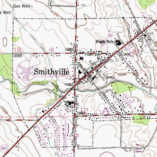Topographic Map of Smithville Police Department, OH
