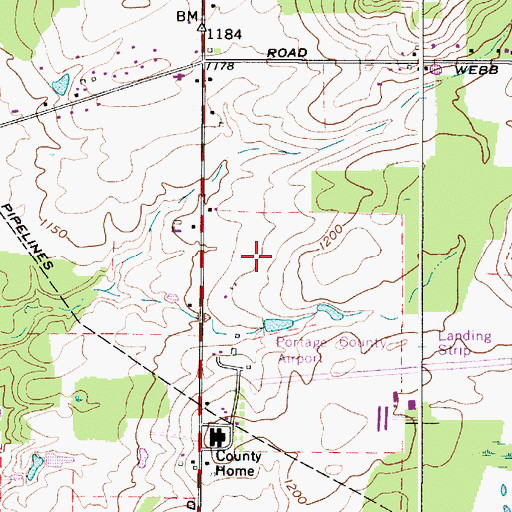 Topographic Map of Portage County Sheriff's Office, OH