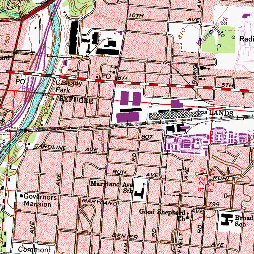 Topographic Map of Bexley Police Department, OH