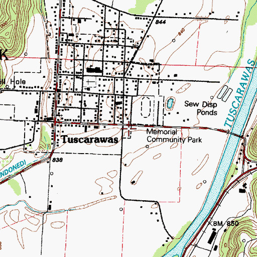 Topographic Map of Village of Tuscarawas Police Department, OH