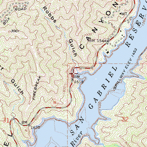 Topographic Map of Robbs Gulch, CA