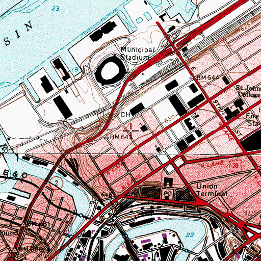 Topographic Map of Cuyahoga County Sheriff's Office, OH