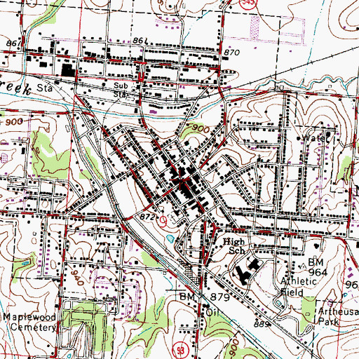 Topographic Map of Perry County Sheriff's Office, OH