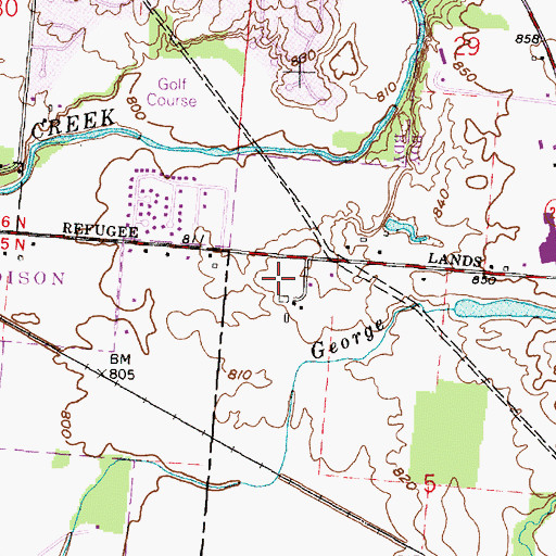 Topographic Map of Pickerington Police Department, OH