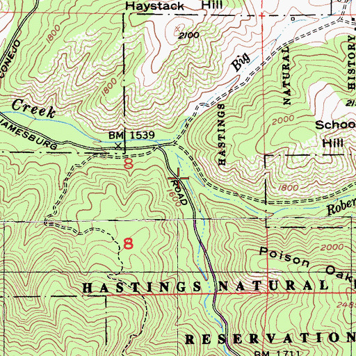 Topographic Map of Robertson Creek, CA