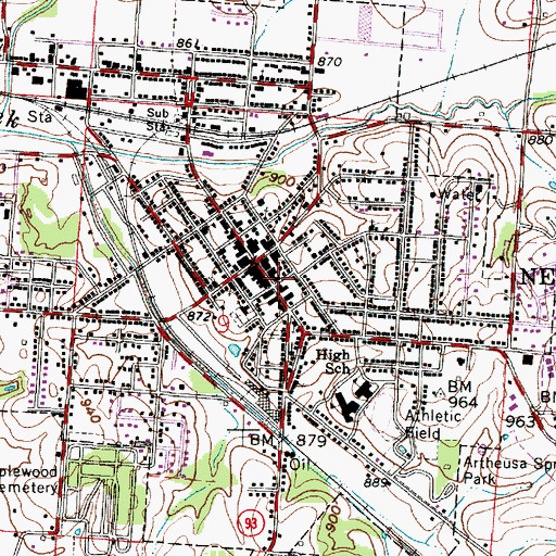 Topographic Map of New Lexington Police Department, OH