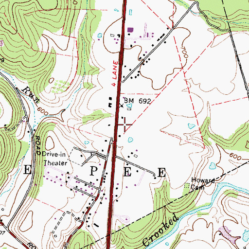 Topographic Map of Pike County Sheriff's Office, OH