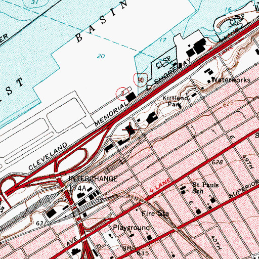 Topographic Map of Cleveland Police Ports and Harbors Unit, OH