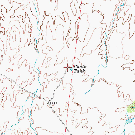 Topographic Map of Chalk Tank, AZ