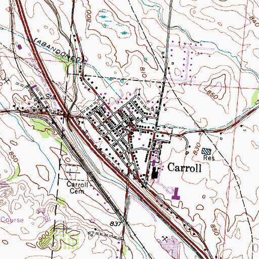 Topographic Map of Carroll Police Department, OH