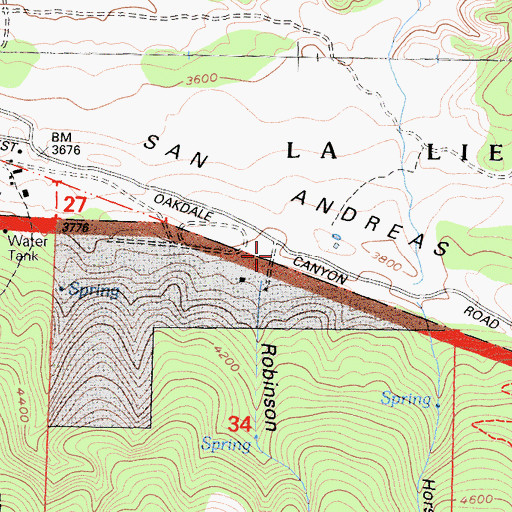 Topographic Map of Robinson Canyon, CA