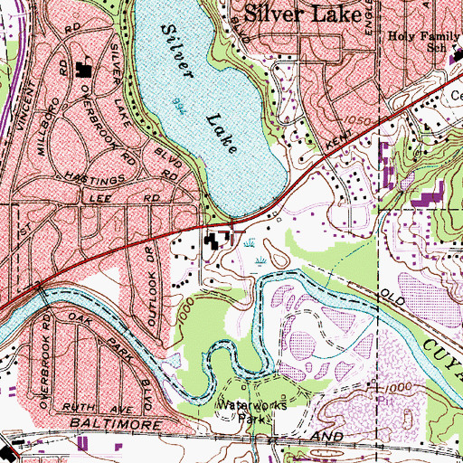 Topographic Map of Silver Lake Village Police Department, OH