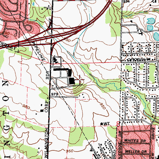Topographic Map of Sugarcreek Township Police Department, OH