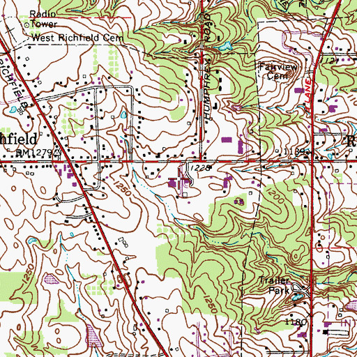 Topographic Map of Richfield Village Police Department, OH