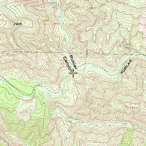 Topographic Map of Roblar Canyon, CA