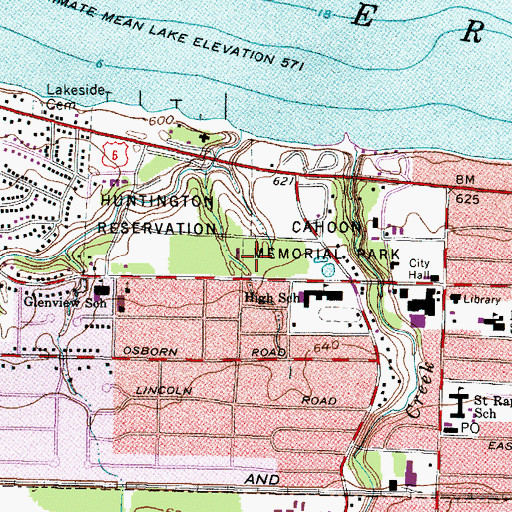 Topographic Map of Bay Village Police Department, OH
