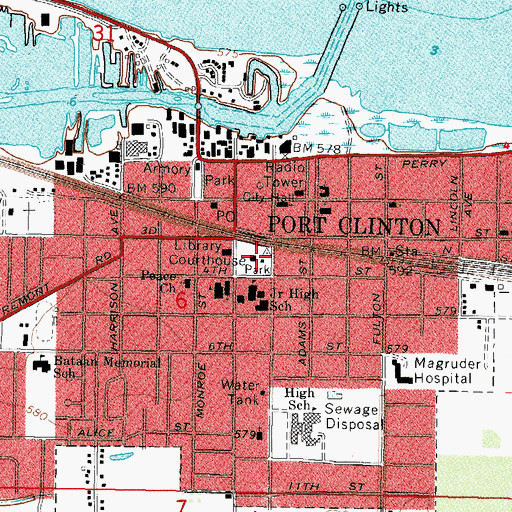 Topographic Map of Ottawa County Sheriff's Office, OH