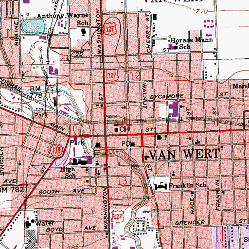 Topographic Map of Van Wert County Sheriff's Office, OH