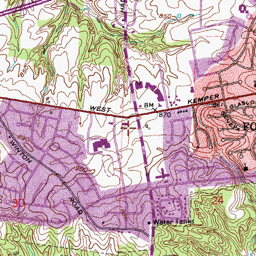 Topographic Map of Forest Park Police Department, OH