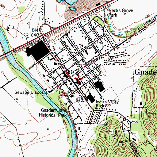 Topographic Map of Gnadenhutten Police Department, OH