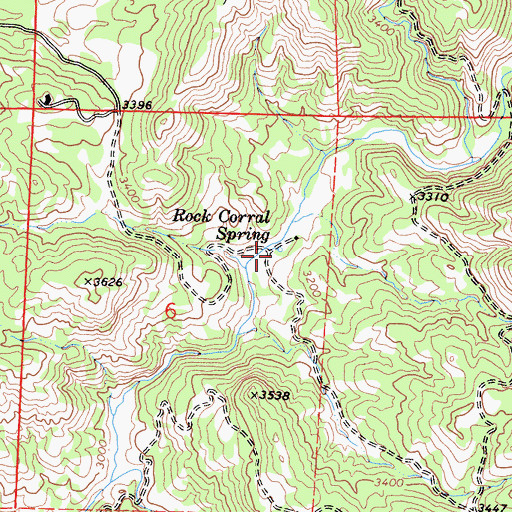 Topographic Map of Rock Corral Spring, CA