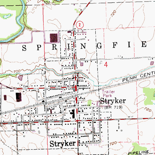 Topographic Map of Stryker Police Department, OH